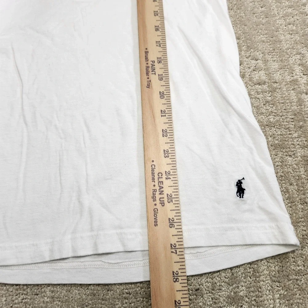 Polo Ralph Lauren Shirt Men Medium Slim Fit White Tee Pony Logo Cotton NEW